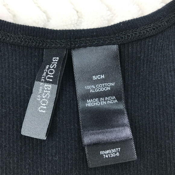 Bisou Bisou Sequined Black and Red Top Size S - Picture 3 of 4